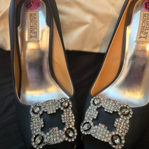 Badgley Mischka Black Open Toe Pump 8.5 - Picture 5 of 6